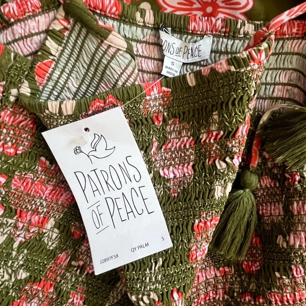 NWT Patrons of Peace Boho Floral Maxi Crossover Dress whimsigoth fairycore - Picture 6 of 10